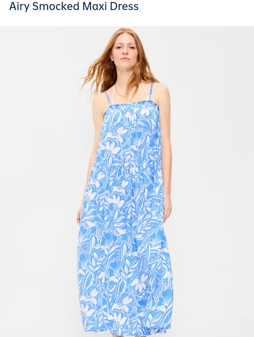 Old Navy Airy Smocked Maxi Dress In Green